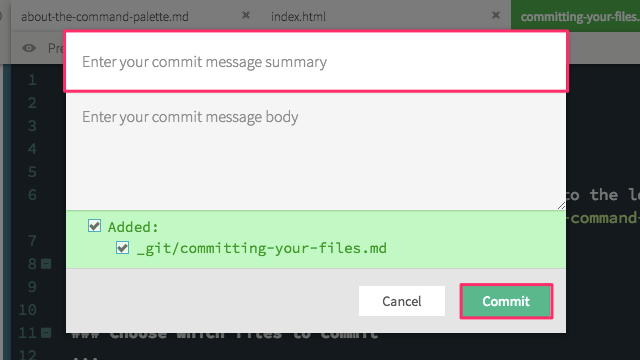 Git Commit prompt