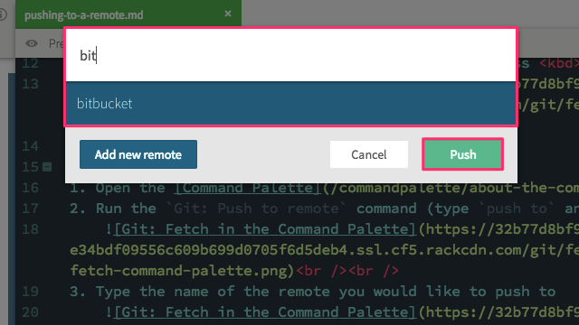 Git: Push to remote prompt