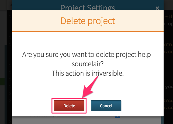 Confirm project deletion